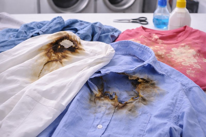 Insurance claim laundry Sydney — heavily stained garment assessed for specialist restoration